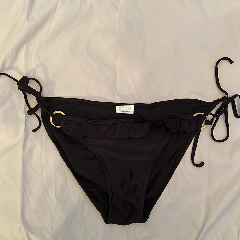 Plunge Ruffle Front Bikini Bottom Large